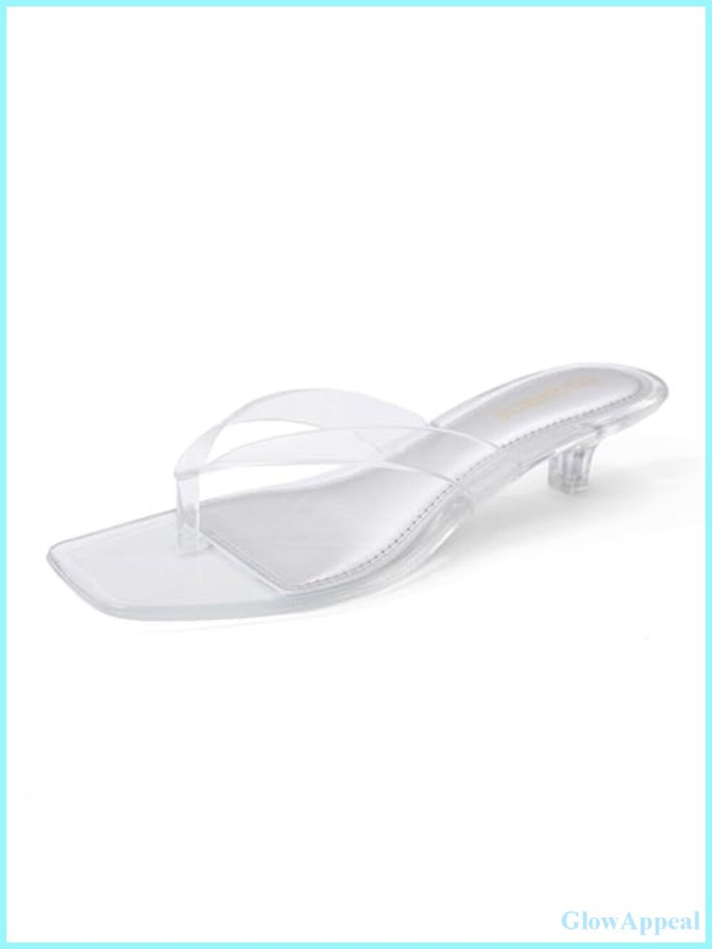 Women's Kitten Heel Thong Sandals Square Toe Slip On Summer Dress